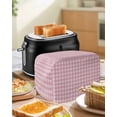 thumbnail image 4 of Pink Toaster Cover 2 Slice, Small Kitchen Appliance Covers, Grid Checkered Plaid Gingham Lattice Trellis Toaster Oven Cover with Loop, Bread Machine Cover Polyester Dust Cover Protection, 4 of 4