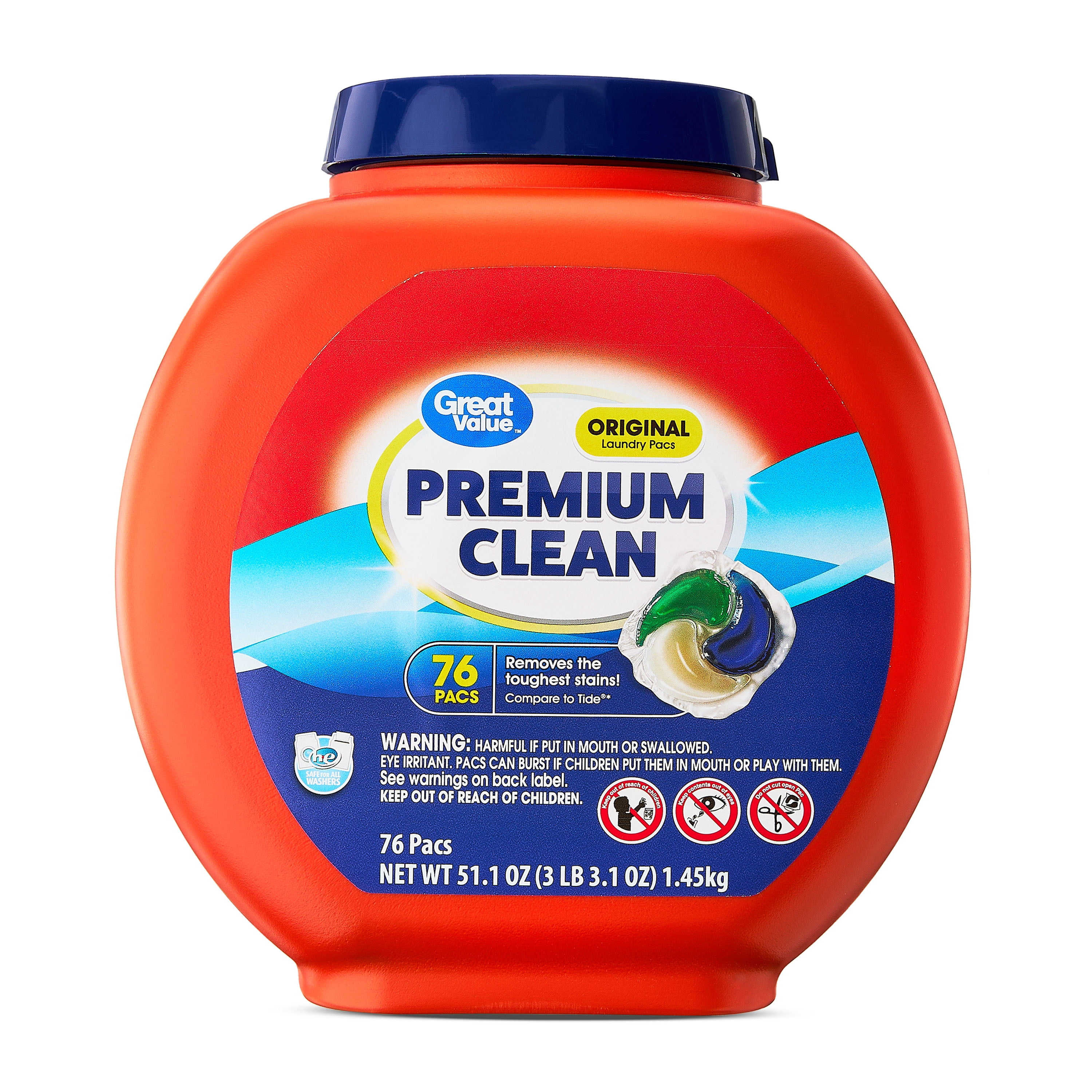 Great Value Laundry Pacs - Color-safe wash agents - Walmart