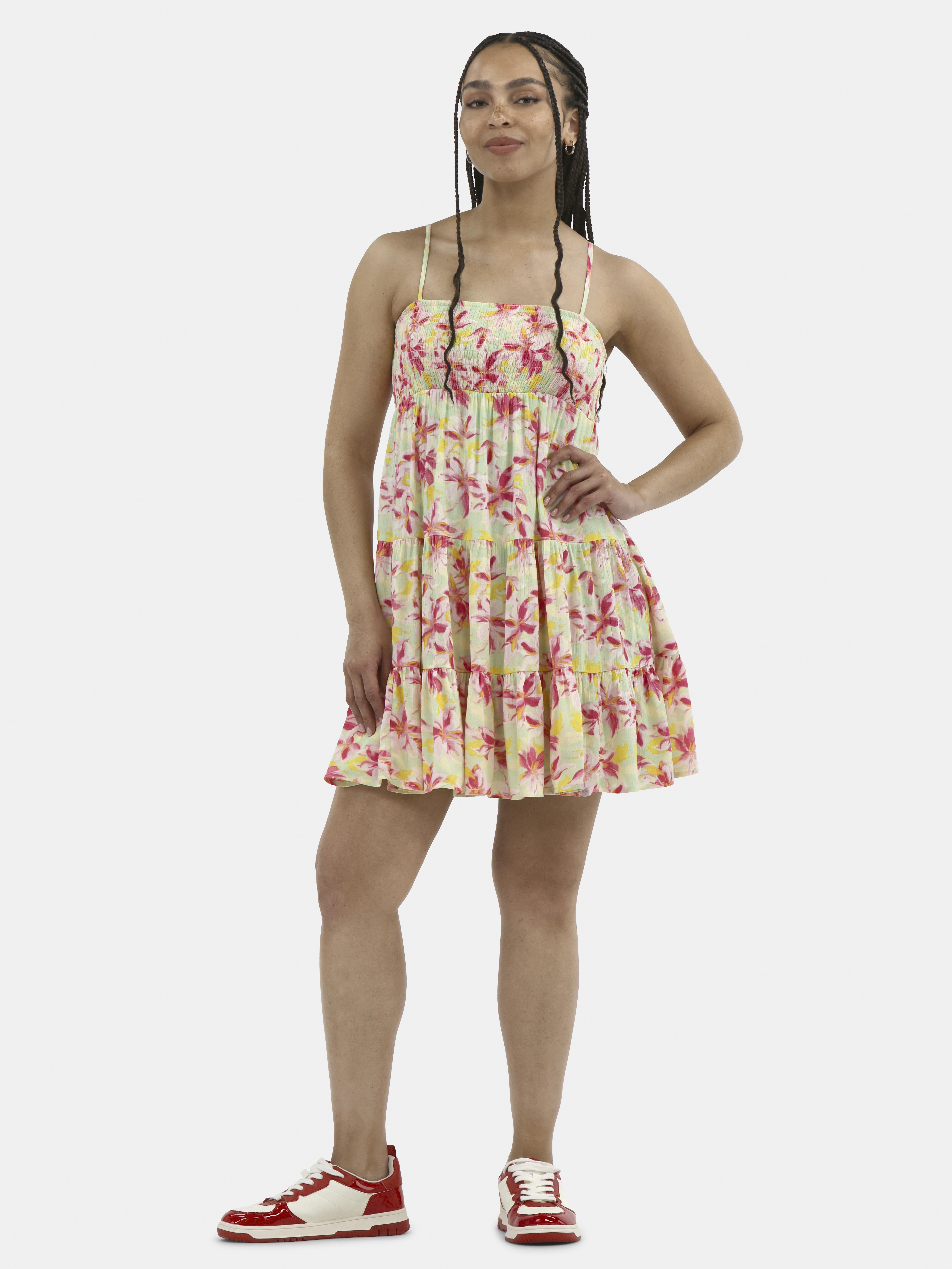 No Boundaries Smocked Tiered Cami Dress, Women's