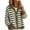 Green, variant on Women's Striped Knit Cardigan Sweater Jacket - Casual Collared Button Front Long Sleeve Ribbed Cuff Outerwear for Fall Winter Layering Dark Blue L