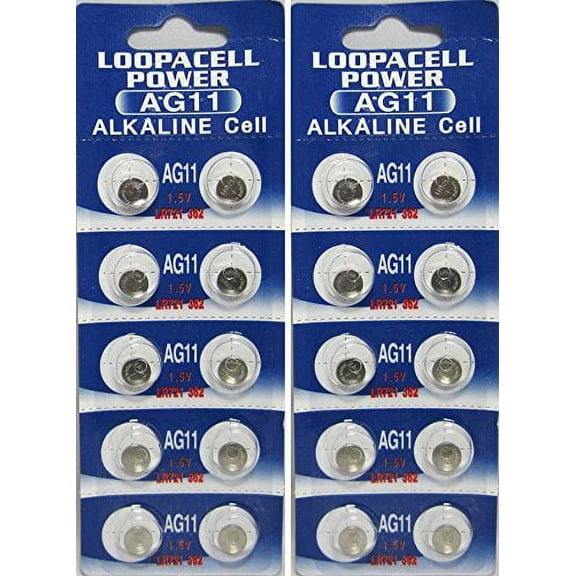 20 X LOOPACELL AG11 Alkaline Button Cell Batteries