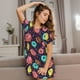 thumbnail image 3 of Fotbe Donuts1 Bata de Dormir para Mujer con Estampado, Camisón de Algodón de Manga Corta, Ropa de Dormir Casual, 3 of 6