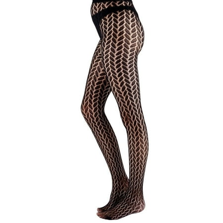 

Pretty Polly Leaf Net Pattern Tights One Size Black - NPAYK7