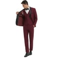 thumbnail image 2 of 4pcs Men Suit Blazer Jacket Vest Pants Bow Shawl Collar Flap Pockets for Wedding Cocktail Prom Groomsmen Clothing Classic Stylish Elegant Formal Attire, 2 of 9