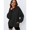 thumbnail image 4 of Sudaderas con Capucha de Gran Tamaño para Mujer, Sudaderas Cómodas, Conjuntos de Moda de Otoño, Blusas Casuales, Ropa de . Negro XL, 4 of 8