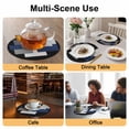 thumbnail image 2 of Black Blue White Round 15 Inch Placemats Set of 2, Contemporary Minimalist Geometric HeatResistant Non Slip Place Mats for Dining Table, Wipeable Braided Kitchen Table Mats for Housewarming, 2 of 9