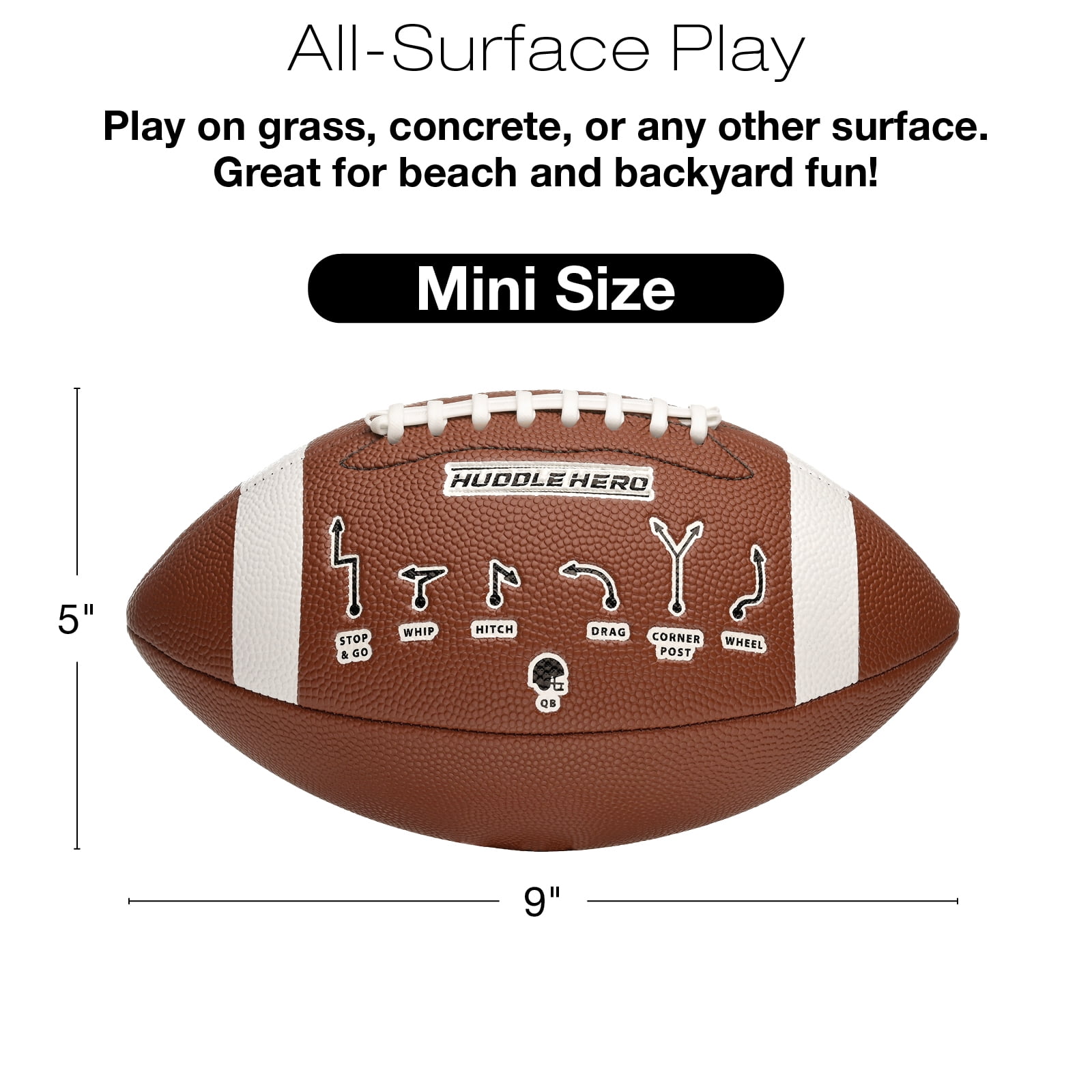 Xcello Sports Huddle Hero Mini Football 2-Pack w/ Pump (Black and Brown) - XS-FB-MINIHH-1