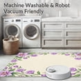 thumbnail image 5 of ODIKA 3'x5' Machine Washable Non-Slip Area Rug, Garden Crochet Hook Assembly with Floral Motifs High Traffic Rug with Pad, Purple, 633923, 5 of 8