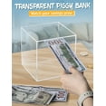 NOGIS Clear Acrylic Piggy Bank for Adults Kids, Clear Money Saving Box Must Break to Open