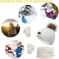 thumbnail image 4 of Morttic 3Pcs Toddler Boys Girls Winter Beanie Hat Scarf Gloves Set, Kids Warm Fleece Lining Hat Beanie Sets For age 2-6 Years (White), 4 of 6
