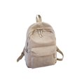 thumbnail image 2 of maskred Velvet Backpack Polyester Lining Stylish Easy Matching Large Capacity Zipper Middle School University Schoolbag Bag Khaki, 2 of 6