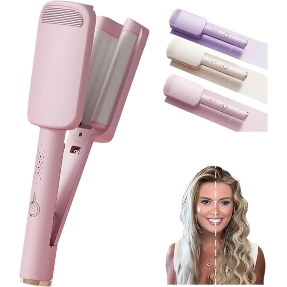 CCCHCY 32MM Wavy Hair Curler, Deep Wave Curling Iron, Big Bouncy Curls with 4 Adjustable Heat Settings & Negative Ion Care,Anti-Scald