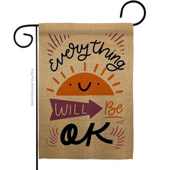 Angeleno Heritage G135188-BO 13 x 18.5 in. Everything Ok Sweet Life Inspirational Double-Sided Decorative Vertical Garden Flags - House Decoration Banner Yard Gift