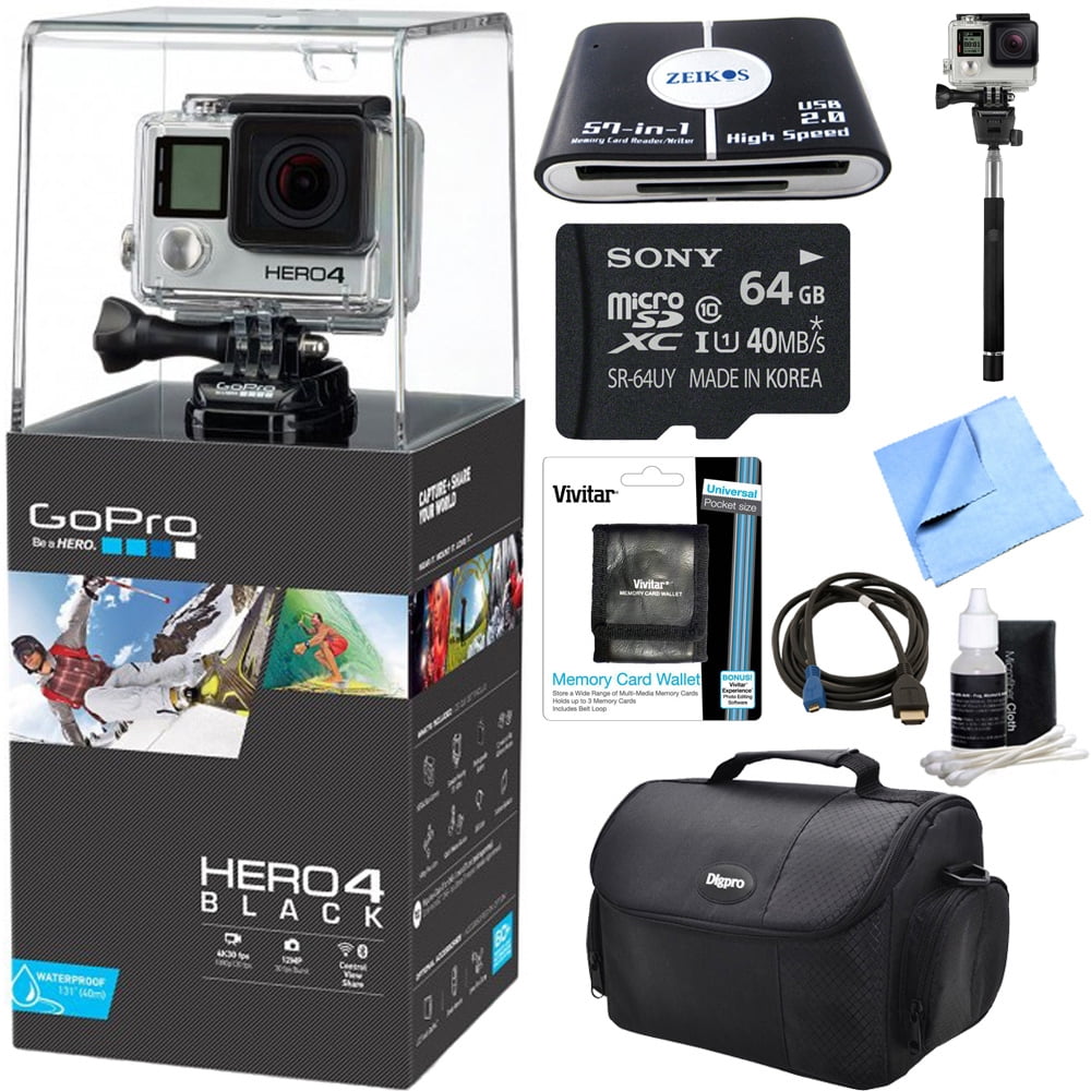 GoPro HERO 4 Black  4K Action Camera Ready For Adventure Kit  Walmart
