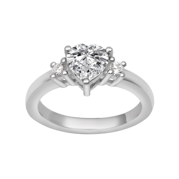 8MM Heart Shape Moissanite Solitaire 925 Sterling Silver Women Valentine Gift Ring
