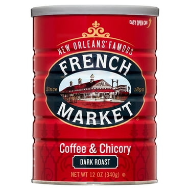 French Market Coffee & Chicory Dark Roast, 12 oz Can