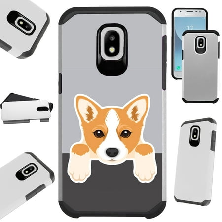 Silver Guard Phone Case Cover For Samsung Galaxy J7V (2018) | J7 Aero | J7 Top | J7 Star (Cute Dog Welsh