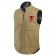thumbnail image 2 of Men's Darius Rucker Collection by Fanatics Tan/Charcoal Philadelphia Phillies Reversible Canvas & Plaid Patch Full-Zip, 2 of 5