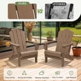 thumbnail image 6 of LOYALICE Folding Adirondack Chair with Dual Cup Holders, All-Weather HDPE Outdoor Patio Chair for Backyard, Poolside, Garden, Fire Pit, Brown, 6 of 11