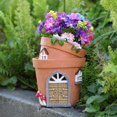 thumbnail image 4 of Flowerpot Garden Cottage Ornament House With Solar LED Light For Home Decor, 4 of 13