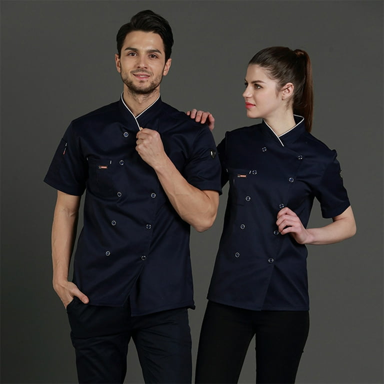 Summer Men Restaurant Kitchen Chef Cotton Jackets Coats Uniform