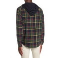 thumbnail image 5 of Original Penguin DARK SAPPHIRE Long Sleeve Plaid Flannel Hoodie Shirt, US Large, 5 of 6