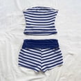 thumbnail image 4 of Stichou Women's 2 Piece Shorts Sets Strapless Striped Tube Crop Tops and High Wasited Shorts 2026 Summer Birthday Outfits Royal Blue S, 4 of 6