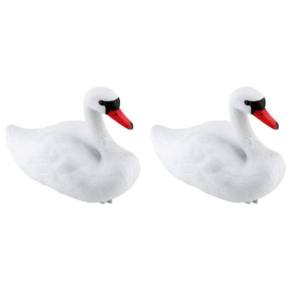 2X Swan Decoys, Floating Plastic Swan, White Statue Decoration Pet