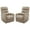 Linen Brown, variant on Home Square Polyester Manual Swivel Glider Recliner in Truffle Brown - Set of 2