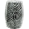 Oriental Furniture 18" Zebra Leaf Porcelain Garden Stool, oriental design, glazed, decorative item with practical use