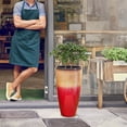 thumbnail image 5 of FIASON 2 Pack Large Plastic 21" Sunset Red Tall Planters,Tall Plant Pots for Outdoor Indoor with Shelf Inset, Glossy Smooth Finish Large Flower Pot with Drainage Holes for Front Porch Patio, 5 of 8