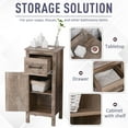thumbnail image 3 of kleankin Bathroom Floor Cabinet Storage with Drawer and Adjustable Shelf for Entryway or Living Room, Barnwood, 3 of 9