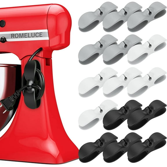 Cord Organizer for Kitchen Appliances,15PCS 3M Adhesive Cord Wrapper for Appliances, Power Cord Holder,Cable Organizer Stick Firmly for Mixer, Coffee Maker, Pressure Cooker, Air Fryer