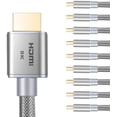 thumbnail image 1 of Buyer’s Point Ultra High Speed HDMI 2.1 Cable Dynamic HDR 1.8M (6ft) 8K 120Hz, 48Gbps, Dolby Vision, eARC Compatible with Apple TV, Nintendo Switch, Roku, Xbox, PS4, Projector Pack of 10 Gray, 1 of 7