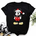 thumbnail image 1 of Camiseta de Mickey Minnie Mouse, camiseta con estampado de sombrero de Navidad, camiseta de moda para mujer, ropa femenina, camiseta Kawaii de Disney, 1 of 5