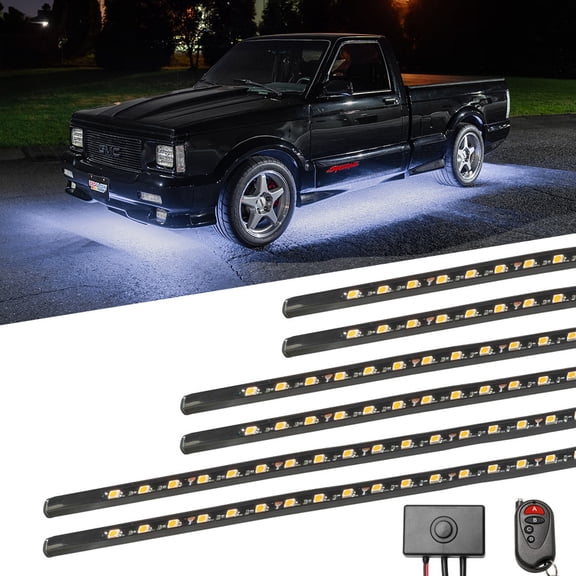 LEDGlow 6pc White Flexible LED Slimline Truck Underbody Underglow Lighting Kit