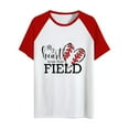 thumbnail image 4 of Birdeem Mode Femme Été Col Rond Loisirs Manches Courtes Imprimé Baseball, 4 of 4