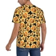thumbnail image 2 of Zufioo Sunflowers 1 Print Men's Baseball Short Sleeve, Moisture Wicking Button-Down Hip Hop Tee-X-Large, 2 of 7