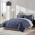 thumbnail image 4 of Virtu Twin Size Comforter Set 9 Piece Reversible Comforter Set Twin Bed in a Bag Twin All Season, Twin Bed In A Bag With 2 Memory Foam Pillows, Navy, 4 of 7