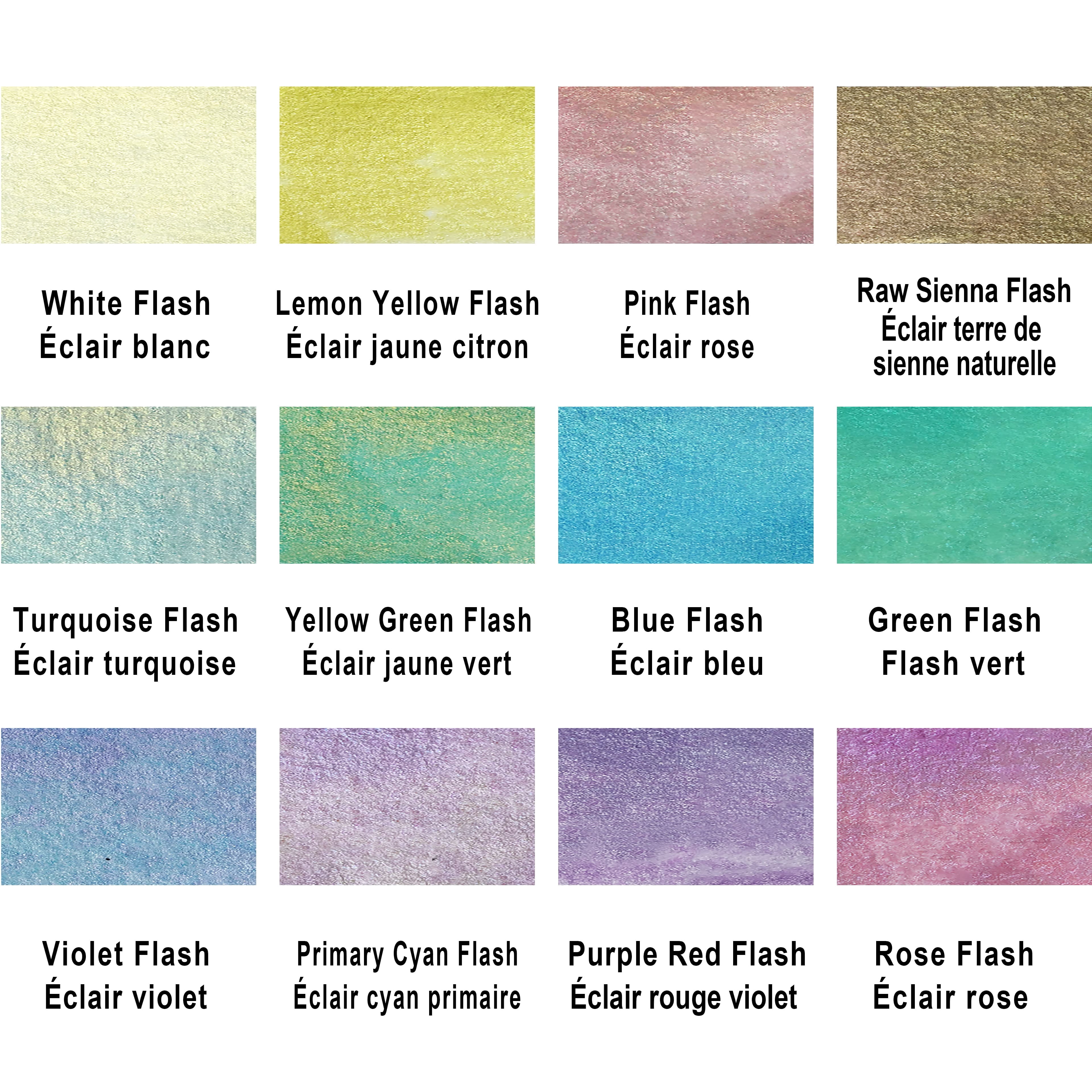 Artist's Loft 12 Half Pans Iridescent Watercolor Set - Highly Pigmented Shimmer Paints in Metal Tins - Ideal for Watercolor Painting, Mixed Media, and Cardmaking, 6 Pack