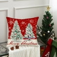 thumbnail image 5 of Merry Christmas Tree Throw Pillow Covers 18x18 Inch Red White Snowflake Winter Holiday Pillow Case Jingle Bells Farmhouse Decorations Cushion Cover for Sofa Couch, 5 of 6