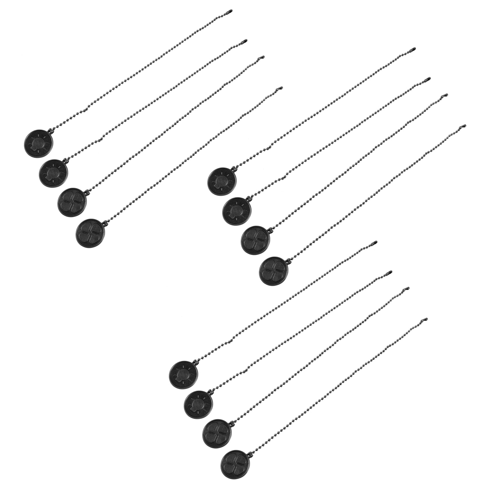 Ceiling Fan Pull Chain Set, 12 Pieces Bulb and Fan Pattern Pull Chain