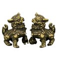 thumbnail image 4 of PAMINGONO 1 Pair Copper Lion Decor Traditional Chinese Style For Home And Office Placement, 4 of 8