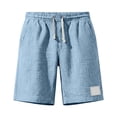 thumbnail image 3 of Yievot Cotton Shorts for Men Casual Drawstring Elastic Waist Loose Fit Summer Vacation Travel Shorts, 3 of 7