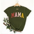thumbnail image 2 of Camiseta de mujer Penkiiy Mama Carta impresa Camiseta de manga corta Día de la Madre Tops 2XL Verde, 2 of 5