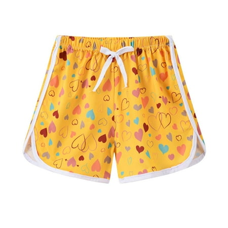 

LYXSSBYX Girls Shorts Clearance Summer Children s Casual Sports Printed Shorts In The Big Children s Rubber Waist Beach Pants
