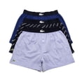 thumbnail image 2 of Lacoste Men's Ultra Soft Cotton 3-Pack Boxers, Navy Blue \ Blue,2XL - US, 2 of 4