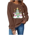 thumbnail image 2 of PNTUTB Womens Crew Neck Sweatshirt Long Sleeve Christmas Tree Print Casual Loose Cute Pullover Top, 2 of 5
