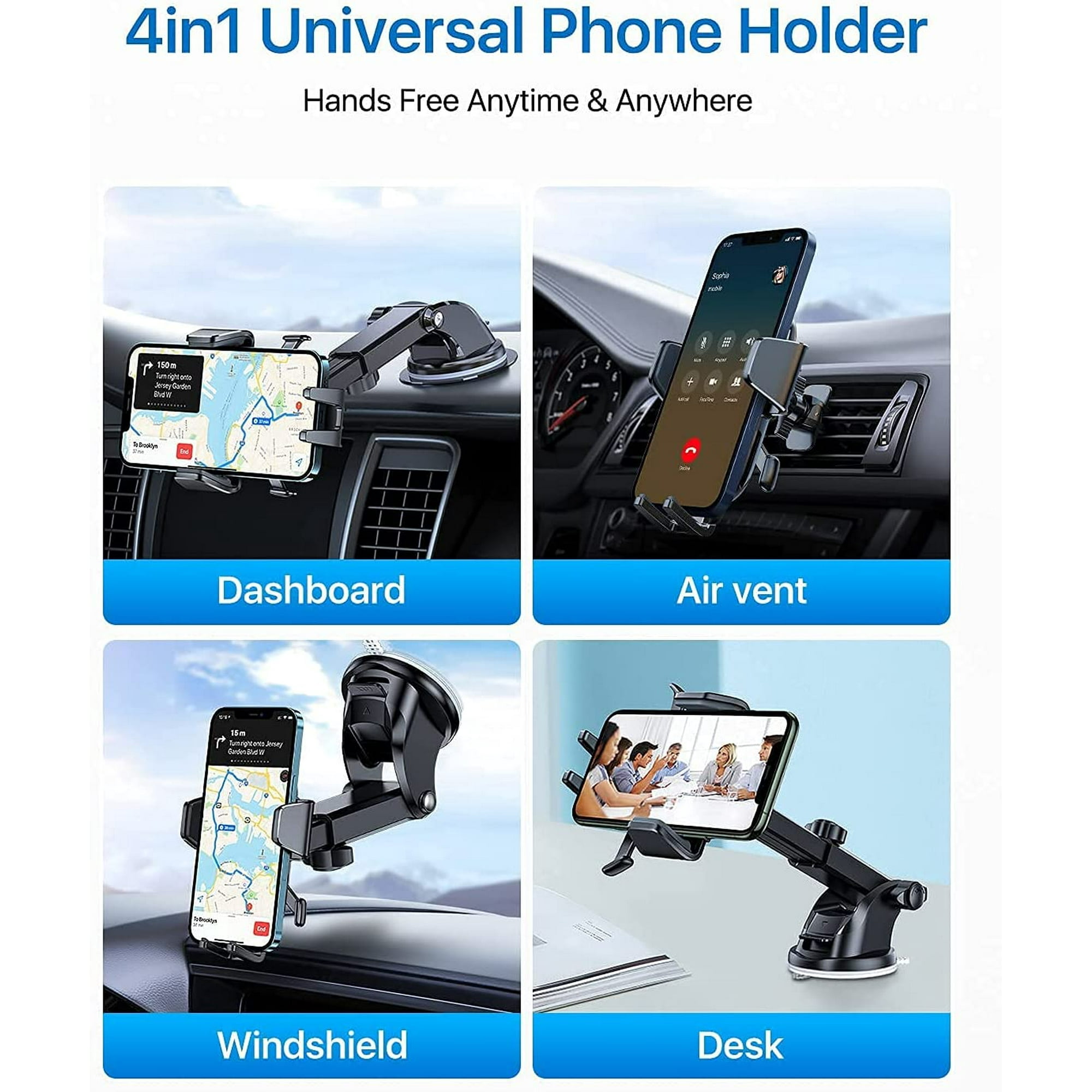 Iguohao Andobil Universal Suction Cup Air Vent Phone Holder ultra Stable One Touch Release Automobile Phone Holder For Car Fit For All Cell Phones