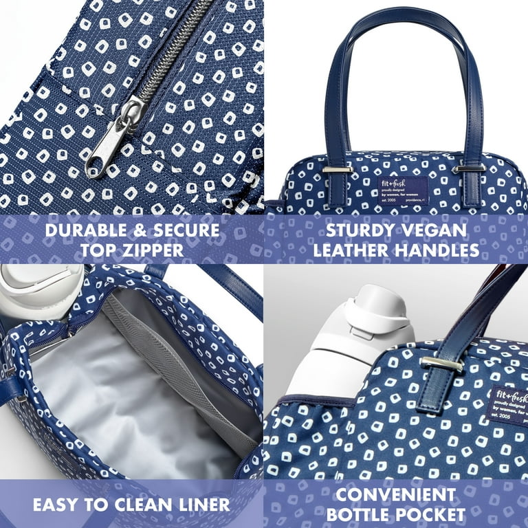 Fit + Fresh Laketown Women's Lunch Bag, Navy Dot photo 2